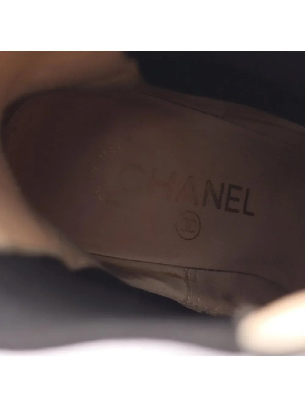 Chanel Boots CC Logo Black Patent Leather